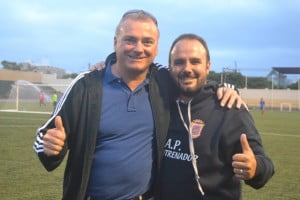 Adolfo Pérez with new signing Ian Lane after completely losing his marbles.