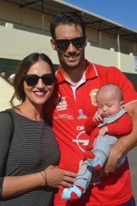 Rosmen with his partner Sandra and future Lanzarote striker Rosmen Jnr.
